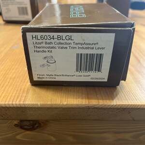 Litze Bath Collection TempAssure Thermostatic Valve Trim Kit - Matte Black/Luxe